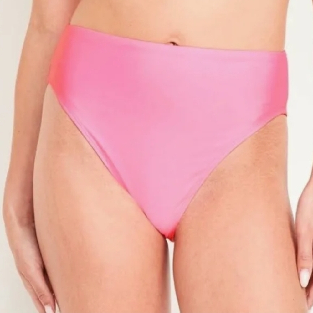 Vibrant Pink High-Waisted Bikini Bottom